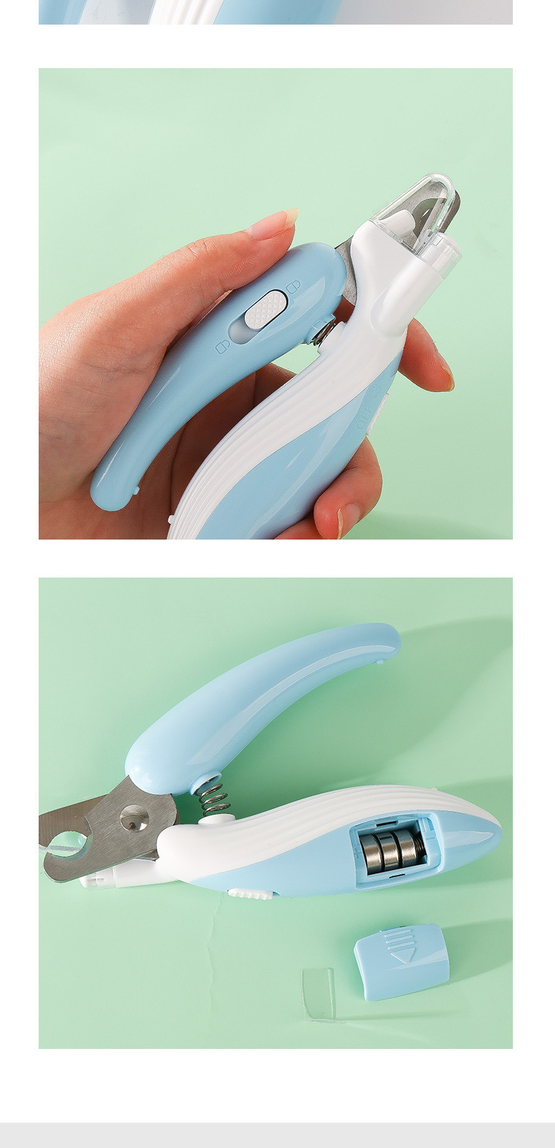 小鲸鱼猫咪LED带灯照血线指甲剪宠物指甲钳狗狗防出血磨甲器批发详情11
