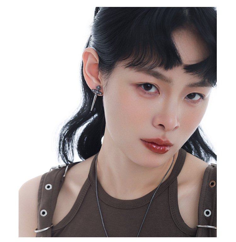 【定制】斧刃裁决系列耳环女款时尚简约冷淡风百搭日常耳钉耳饰品 pic 9