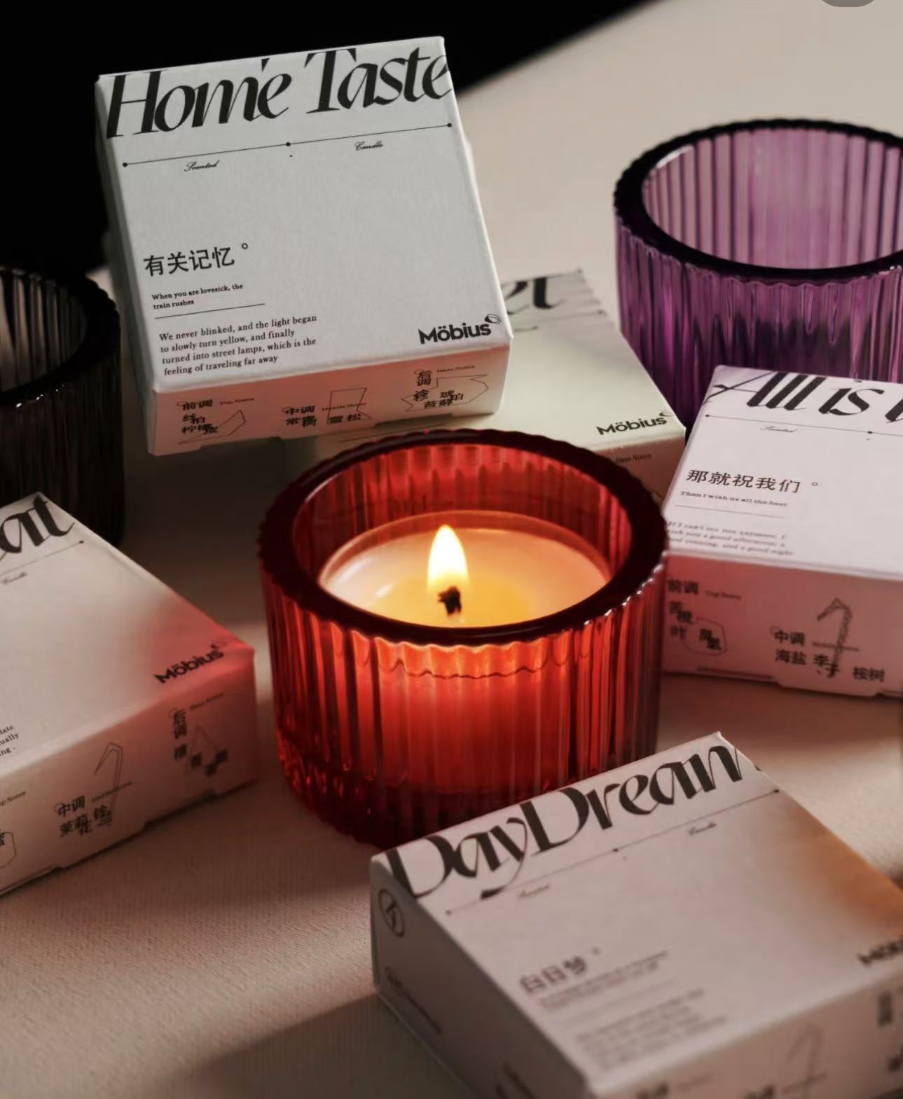 创意简约竖纹跨境烛台亚马逊爆款蜡烛杯玻璃香薰杯家居饰品摆件详情8