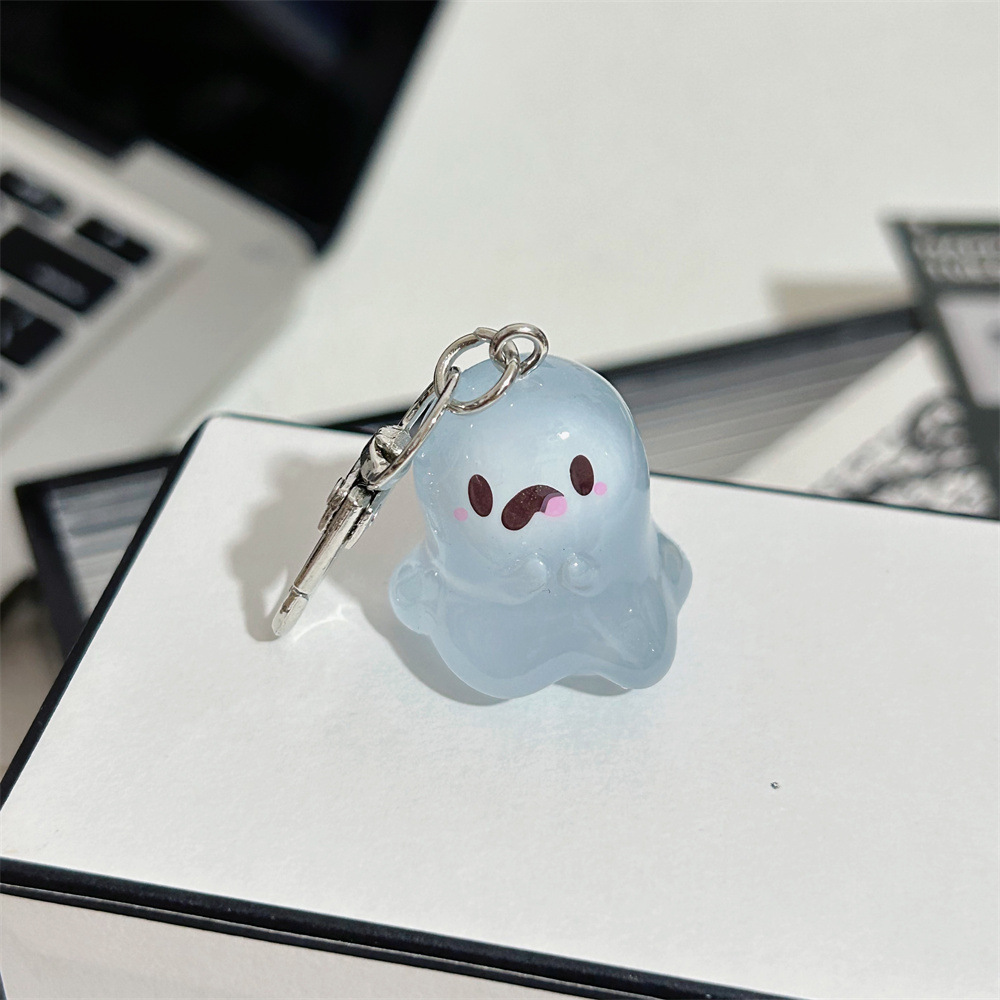 Creative and cute glow-in-the-dark little ghost keychains, funny three-dimensional Halloween dolls, schoolbags, pendants, and ins accessories pic 11