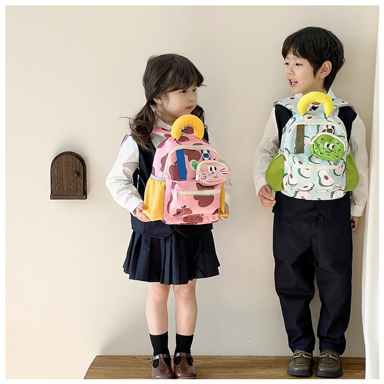 幼儿园儿童双肩包男童大容量背包2024新款可爱女孩拼色小书包外出详情23
