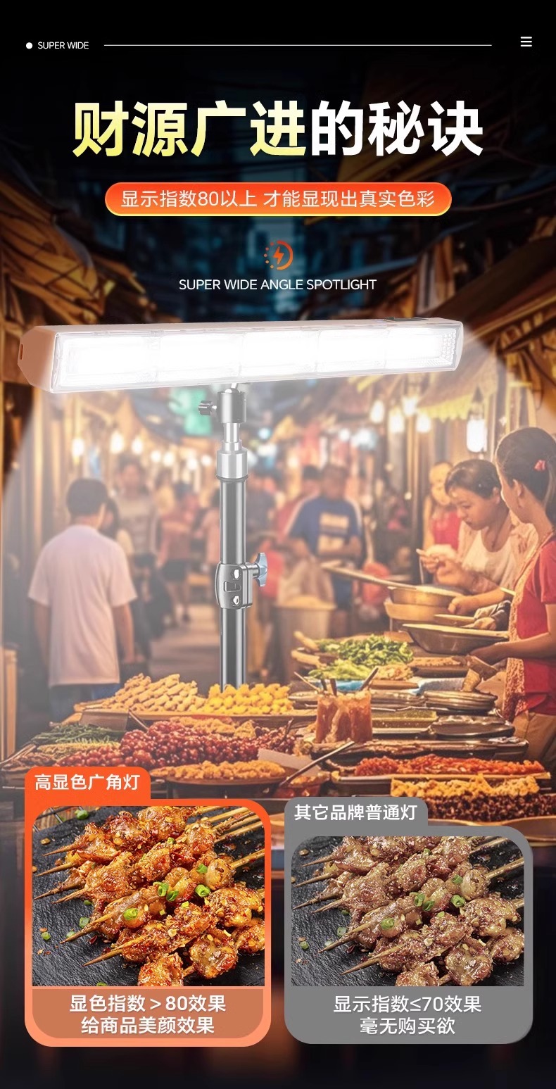 充电式摆摊专用应急照明灯户外露营磁吸led灯超长续航地摊夜市灯详情4