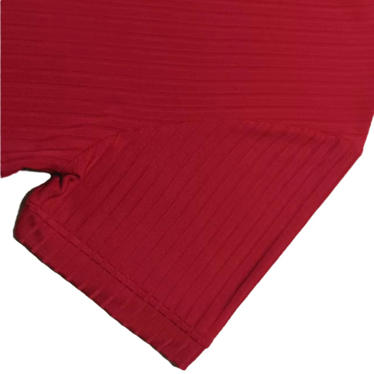 Temu跨境速卖通2025新款男士短袖上衣坑条V领修身短袖亨利T恤衫夏详情34