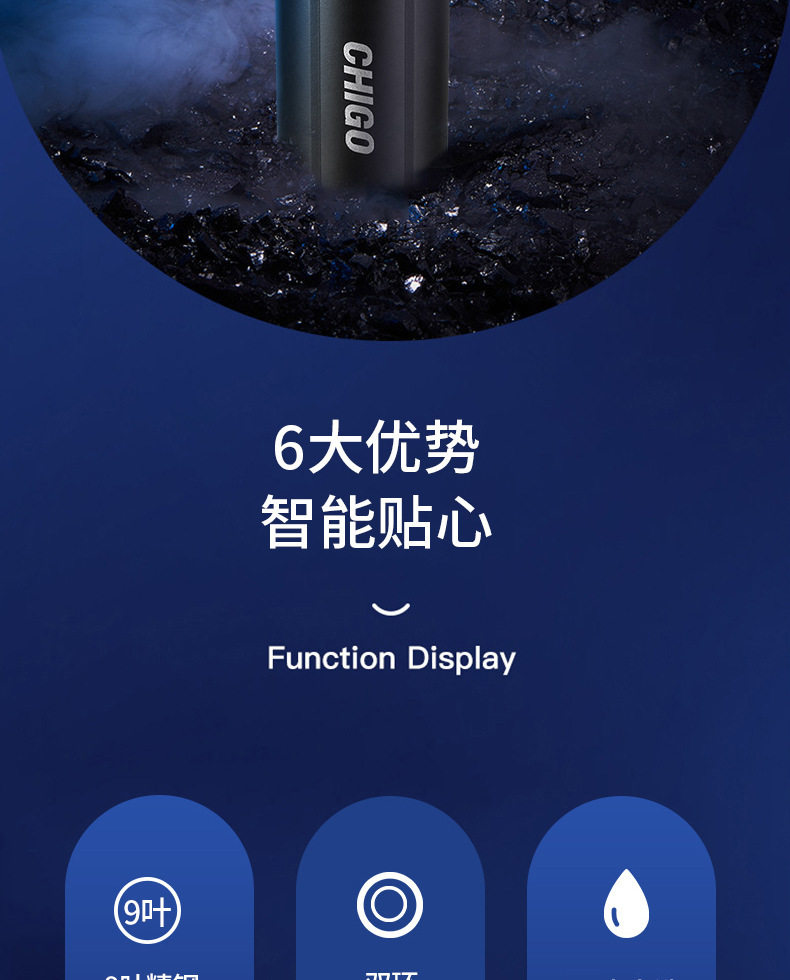 志高剃须刀电动男士迷你刮胡刀充电便携式冲动车载水洗智能胡须刀详情2