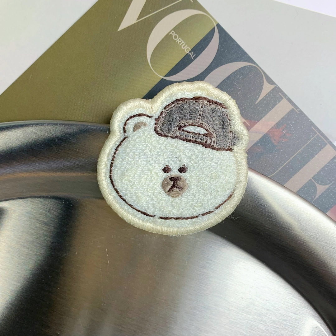 新款卡通毛绒小熊绣花贴毛巾绣补丁贴服装辅料刺绣DIY布贴带背胶详情18