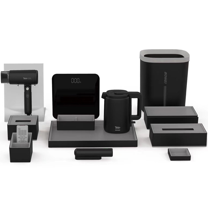 泊为ABS托盘酒店纸巾盒遥控器盒茶叶格洗漱用品盒套装批发 耗品盒酒店必备高档实用 其他酒店用品一应俱全详情2