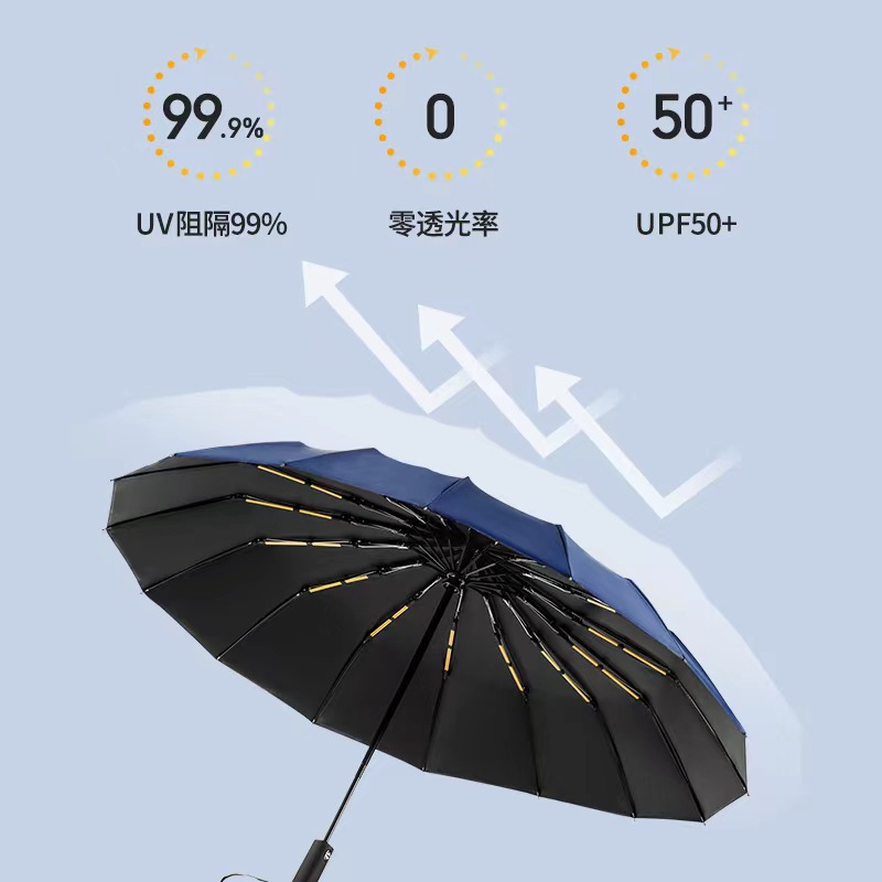 全自动折叠伞双骨加大码商务礼品广告伞批发可印LOGO雨伞详情16