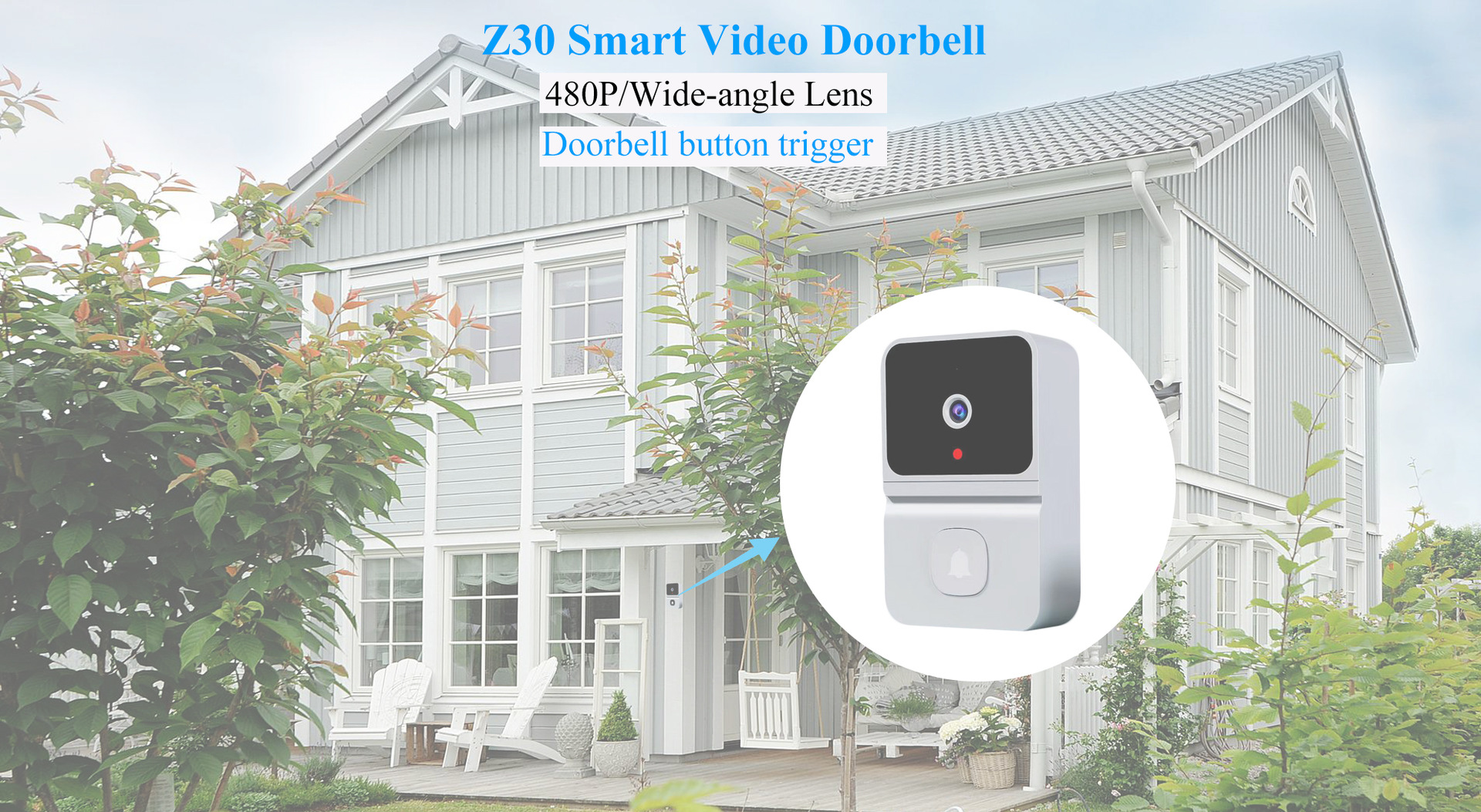 Z30智能无线门铃家用涂鸦电子猫眼可视对讲高清WIFI门铃叮咚机详情4