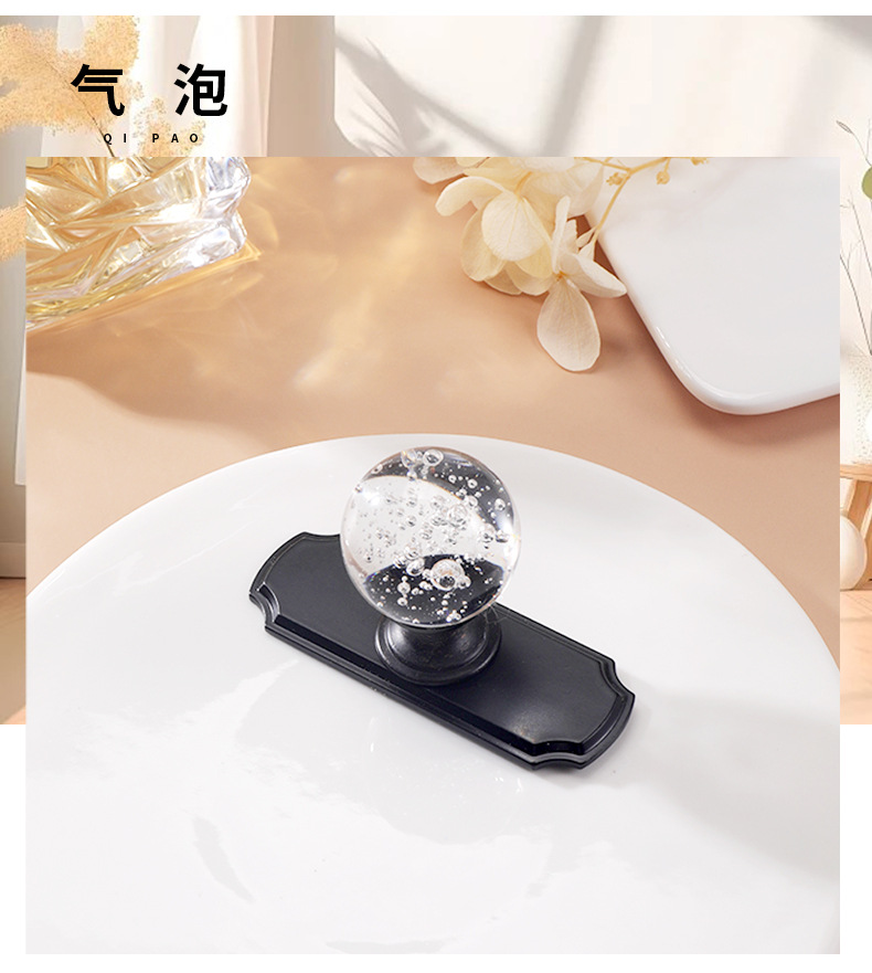 High-end zinc alloy base plate cabinet door handle, bedside table handle, wardrobe cabinet drawer, light luxury and creative crystal handle pic 9