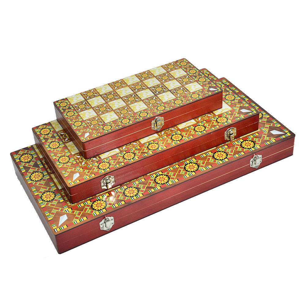 Wholesale of three-in-one wooden chess portable folding multi-size leisure and entertainment chessboard, gifts for foreign trade gatherings pic 2