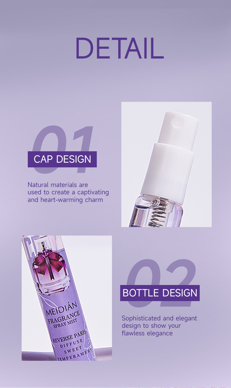 【 Cross-border Exclusive 】 Wholesale of 5-bottle MEIDIAN Fragrance Spray for Fresh, Light and Odor-Removing Perfume pic 8