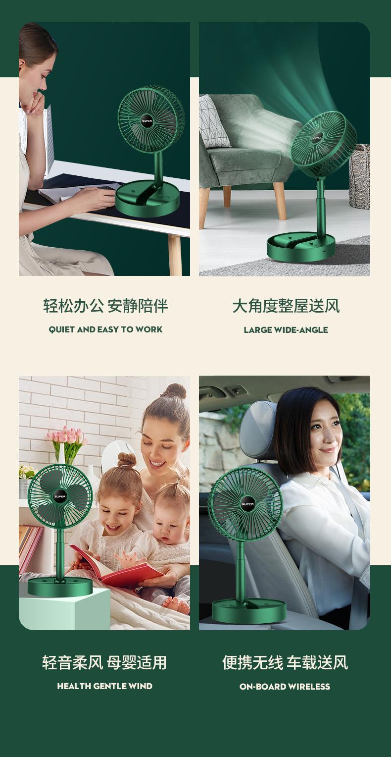 Cross-border usb small fan, household electric fan, rechargeable dormitory desktop fan, portable mini handheld fan pic 2
