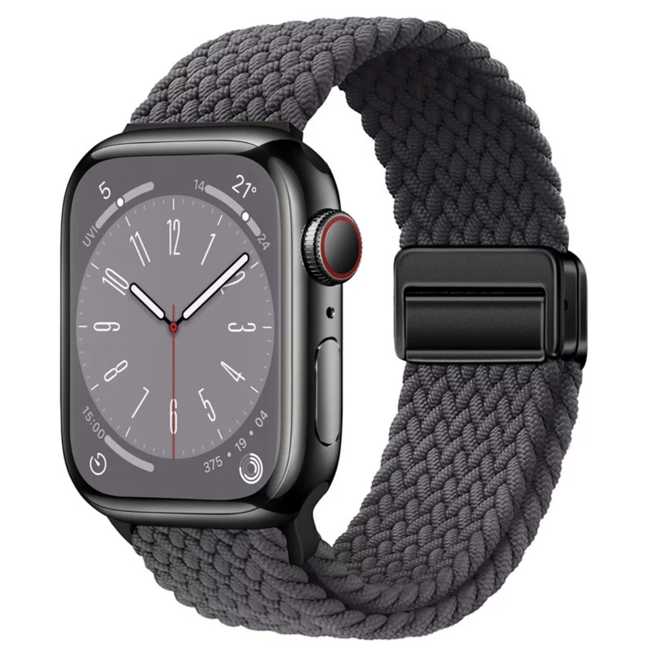 适用iwatch苹果表带磁吸尼龙编织S10弹力彩虹Applewatch手表带详情5