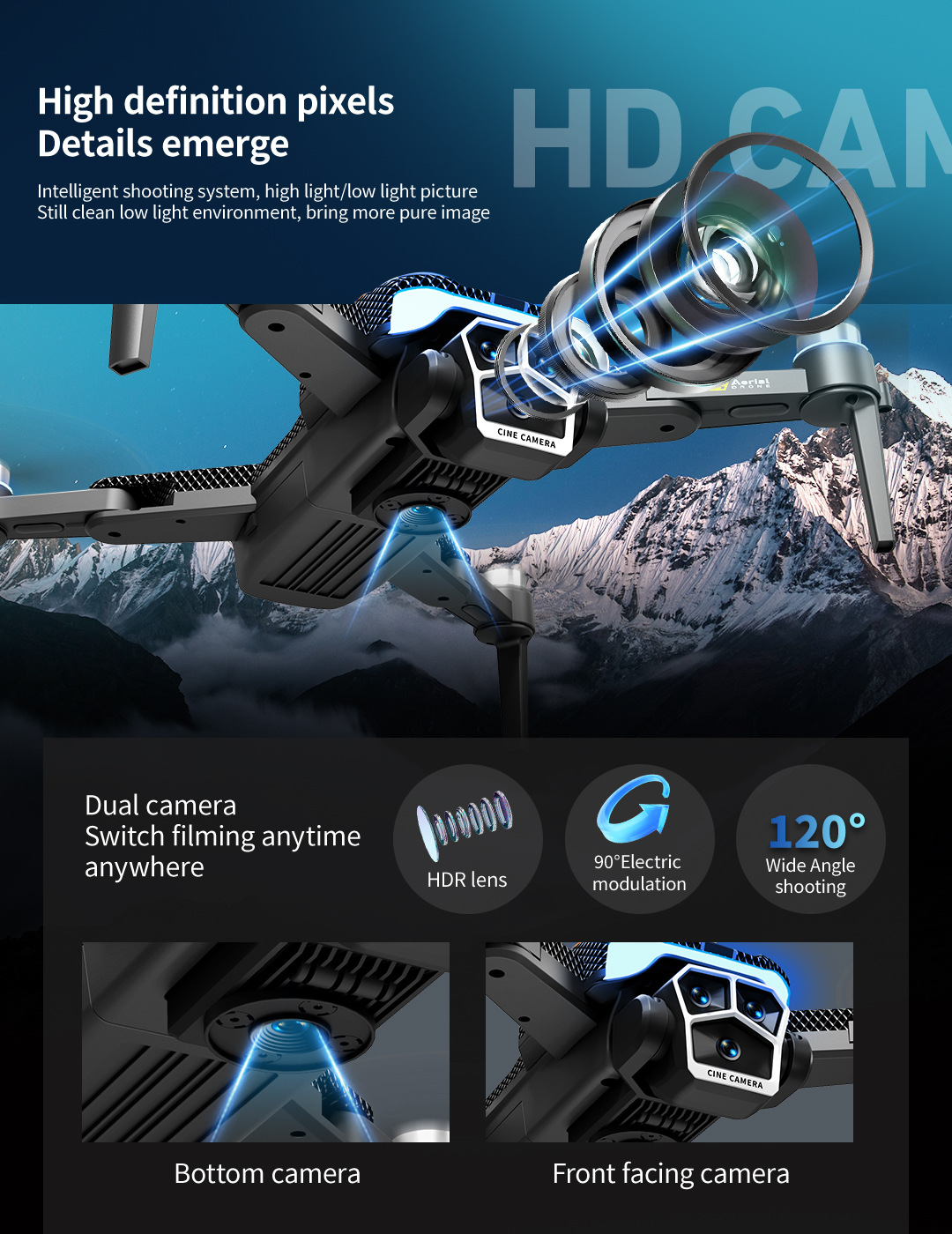 Z104 drone GPS return high-definition aerial photography aircraft with screen remote control obstacle avoidance, electrically adjustable remote control aircraft toy pic 14