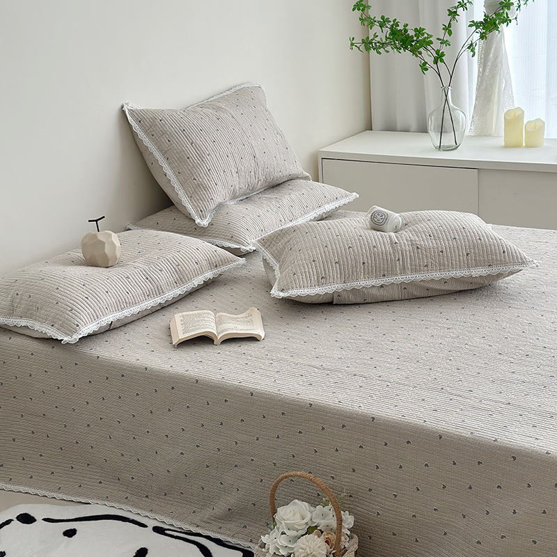 Lisa series, a three-piece set of all-cotton high-temperature sand-washed cotton bed cover, is skin-friendly, breathable and suitable for all seasons pic 17