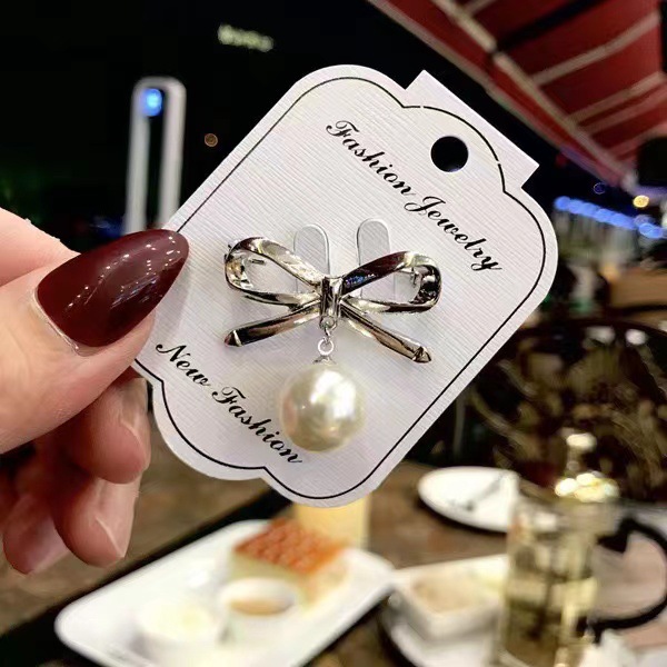 时尚猫眼石蝴蝶结领针胸针女百搭可爱防走光别针固定防走光潮流胸详情32