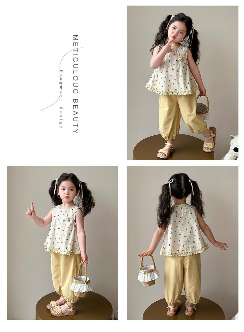 The 2025 new summer set is a thin, fashionable and stylish two-piece summer dress for girls and children pic 17