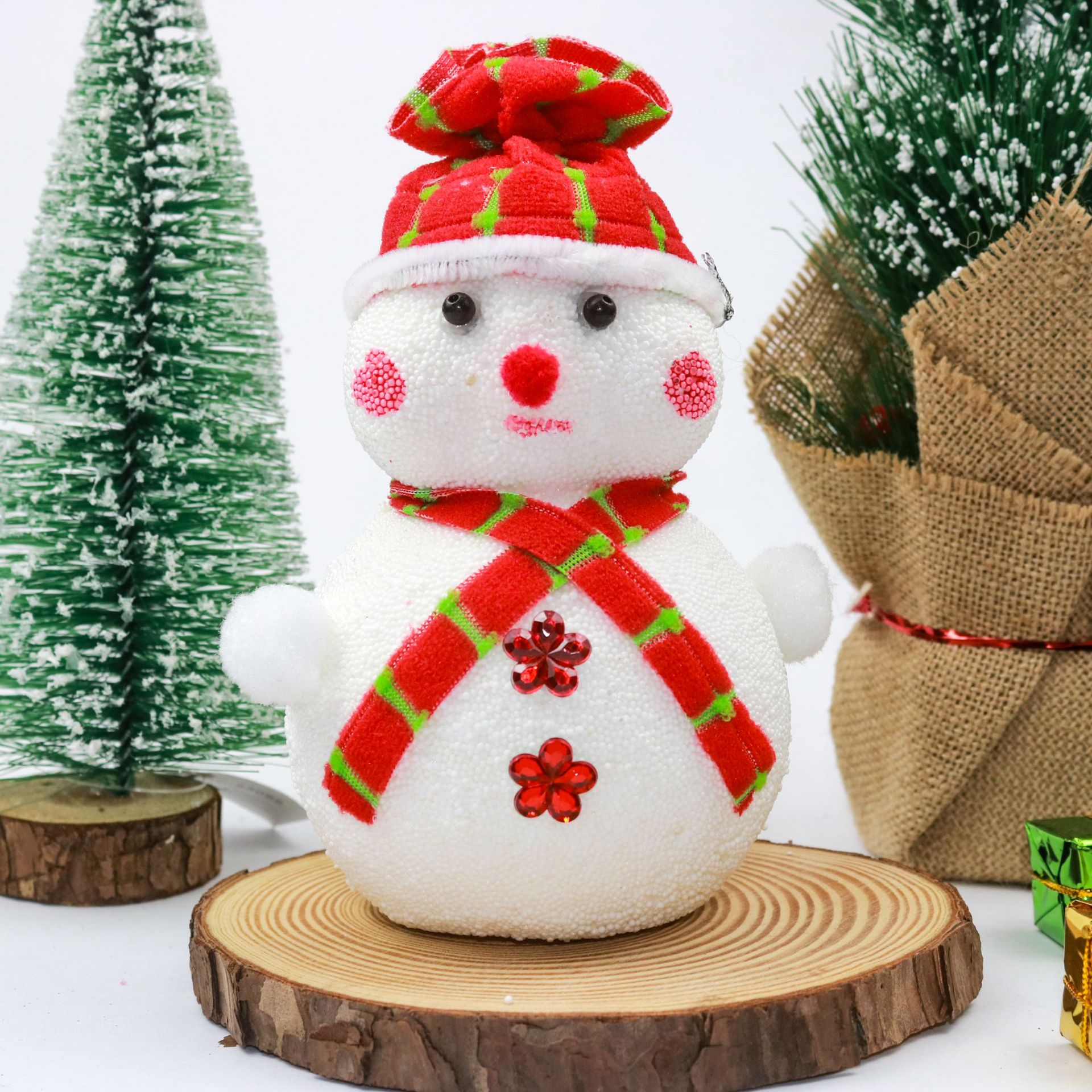 15x12cm Christmas foam snowman three-dimensional decorative item, scene, shopping mall, bar, Christmas hanging piece, one-piece set, festival supplies pic 5