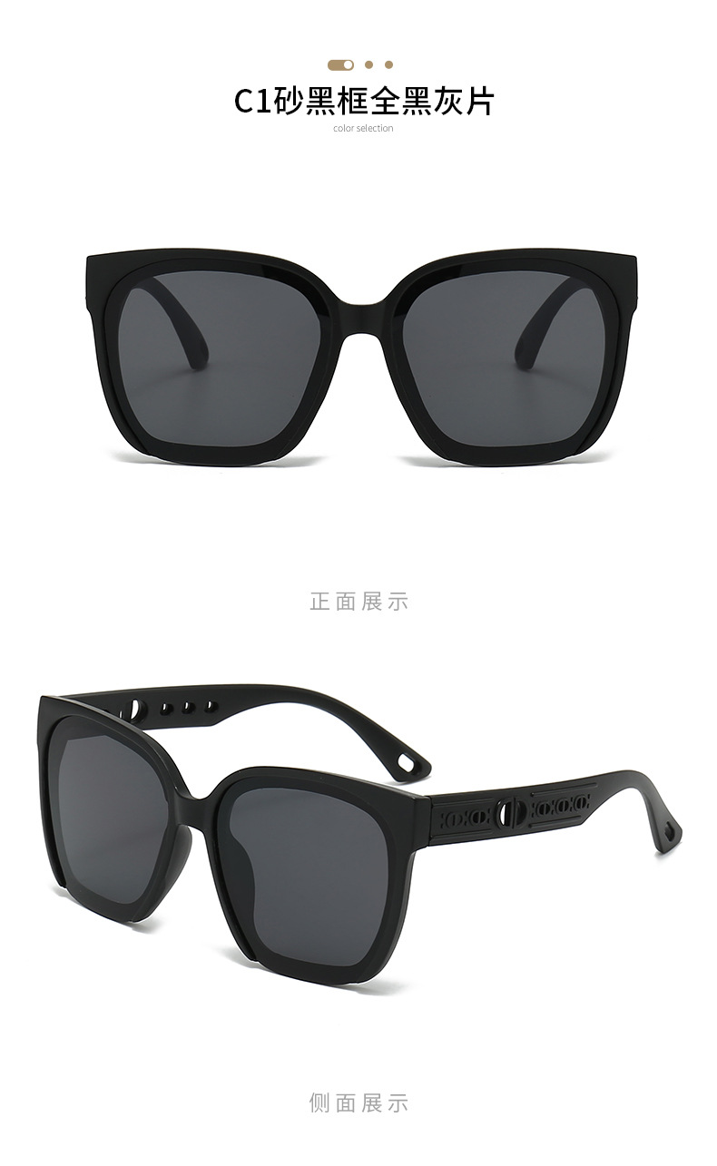 2024年摩登镂空腿复古叠戴时髦墨镜女小众夸张时尚防紫外线太阳镜详情6