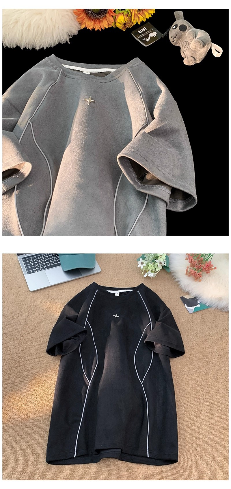 来图打样 定制巴拉圭 委内瑞拉 圭亚那 反光条设计T恤超级工厂详情8