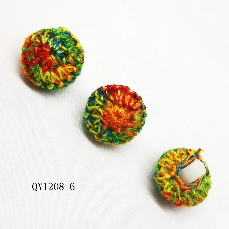 国潮风手勾渐变色毛线纽扣连衣裙毛衣DIY手工纽扣详情9