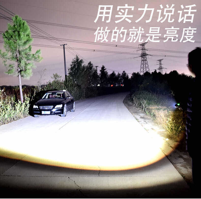 跨境新款P50强光手电筒带电量提醒功能USB充电伸缩变焦强光照明灯详情24
