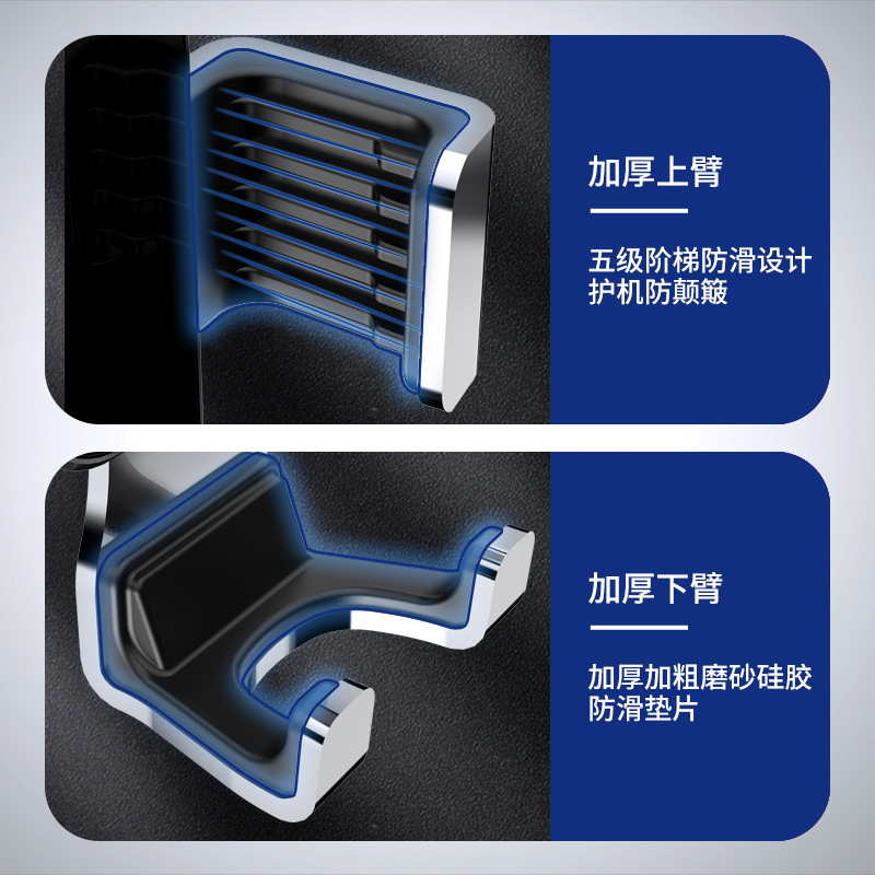 YC12 Gravity Phone Stand (Mirror surface + Hook) Metal Lock Hook Air Outlet Car phone stand, car gravity phone stand, car air outlet phone stand clamp pic 5