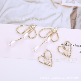 新款DIY手工精美合金烧焊爪链耳钉镶钻几何仿925银针耳饰耳坠配件详情5