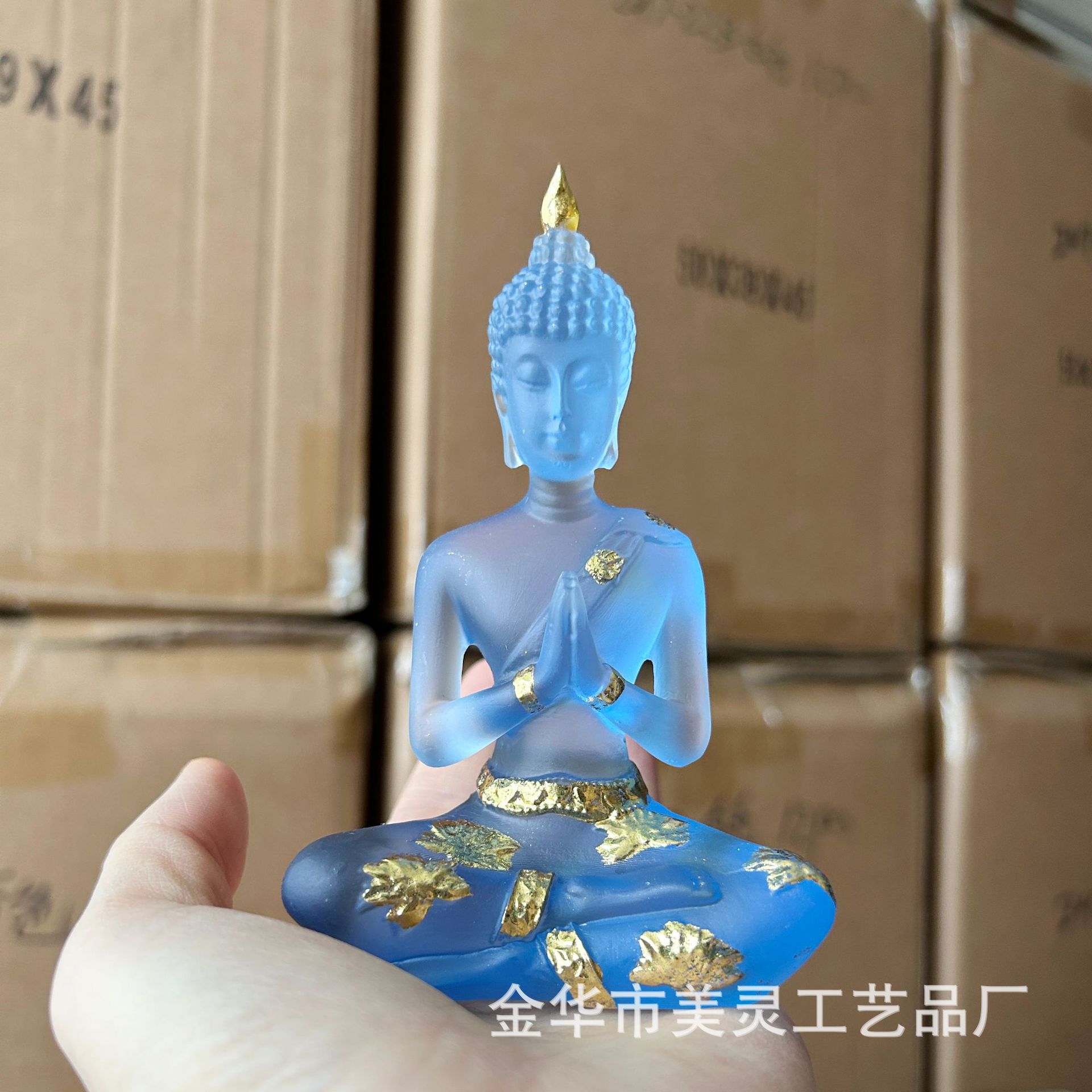 水琉璃佛像合手坐佛跨境热销禅意居家饰工艺品泰式印度佛树脂摆件详情19
