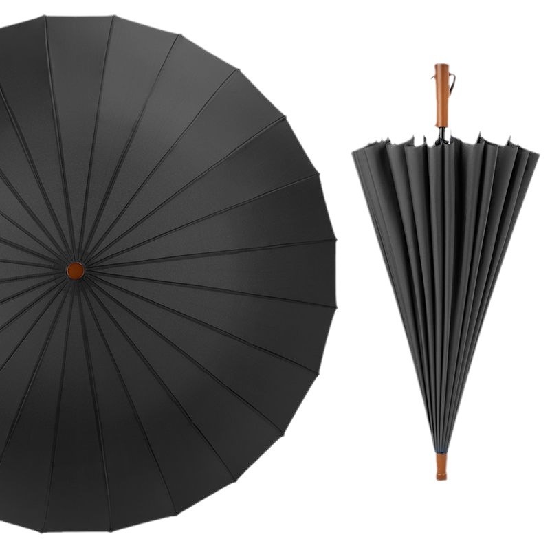 24骨直杆复古实木柄雨伞男士伞雨伞长柄伞大号雨伞现货批发广告伞详情9