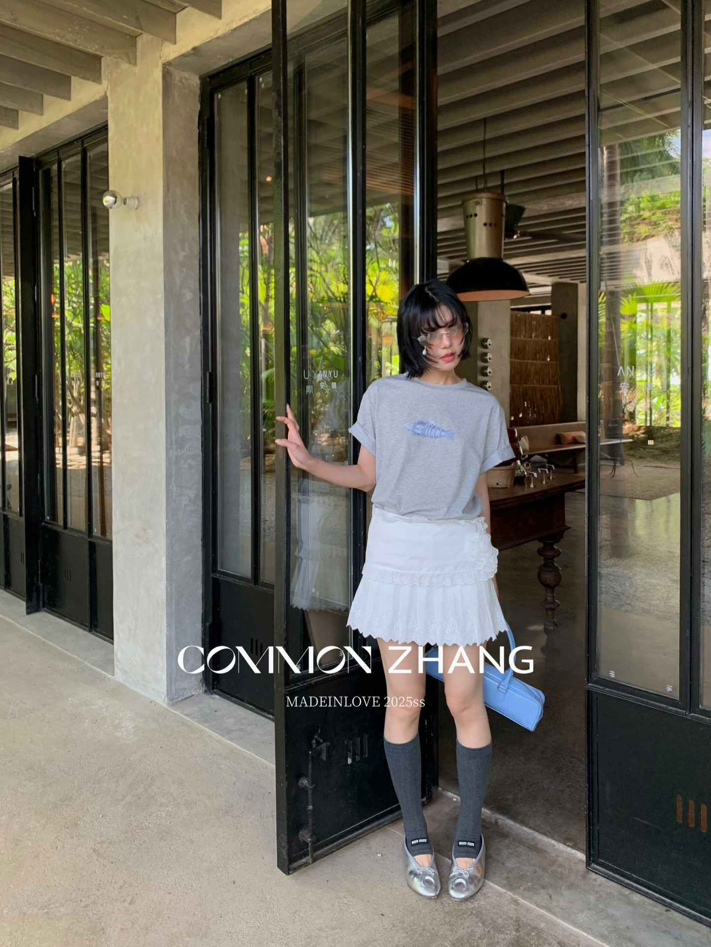 CZ ZHANG Summer Korean style laid-back casual simple printed shoulder loose round-neck short-sleeved T-shirt for women B20777 pic 22