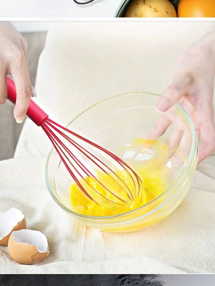 硅胶打蛋器家用塑料手柄搅拌器10寸12寸手持式搅拌器奶油起泡器详情8