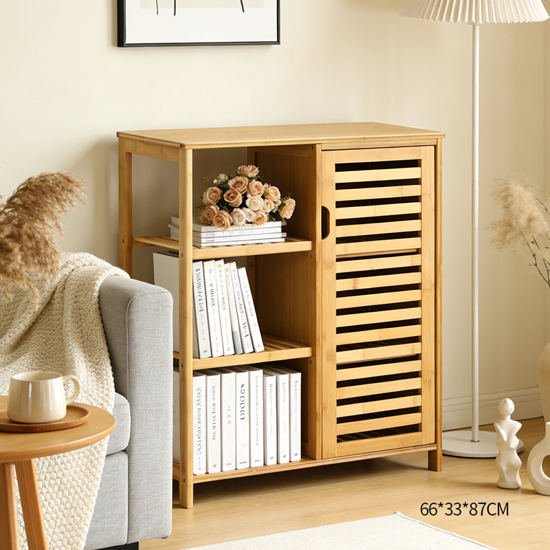 竹制现代简约多层卫生间储物柜免打孔落地收纳架家装建材简易家具详情7