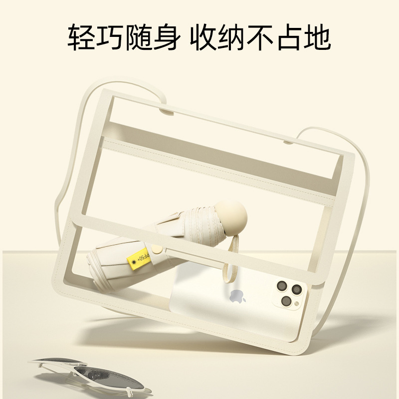 Mini five-fold six-bone umbrella: 嗮 UV protection, compact and portable, sun protection and shading. Compact sun umbrella, suitable for both sunny and rainy days pic 2