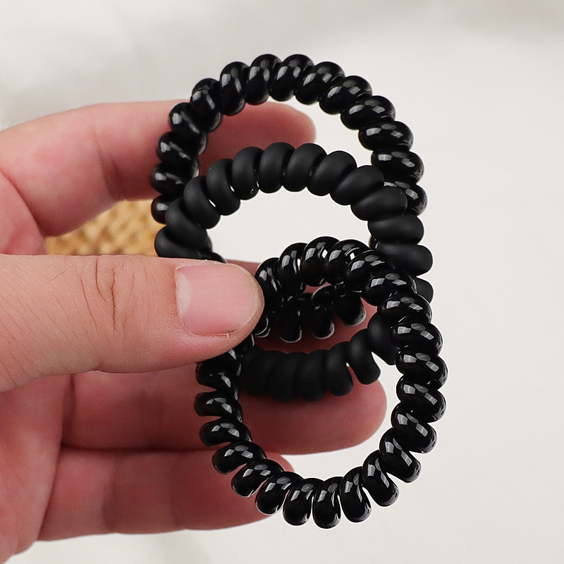 Japanese and Korean telephone line hair ties, seamless black, large and small phone lines, hair ties, rubber bands, hair ties, thin styles pic 8