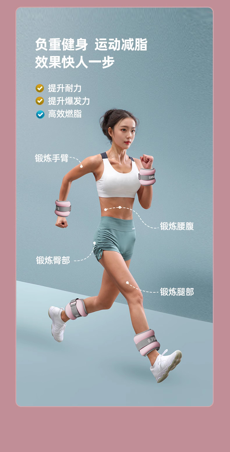 沙袋绑腿运动跑步训练手腕负重舞蹈沙袋专用腿部隐形手腕运动沙袋详情5