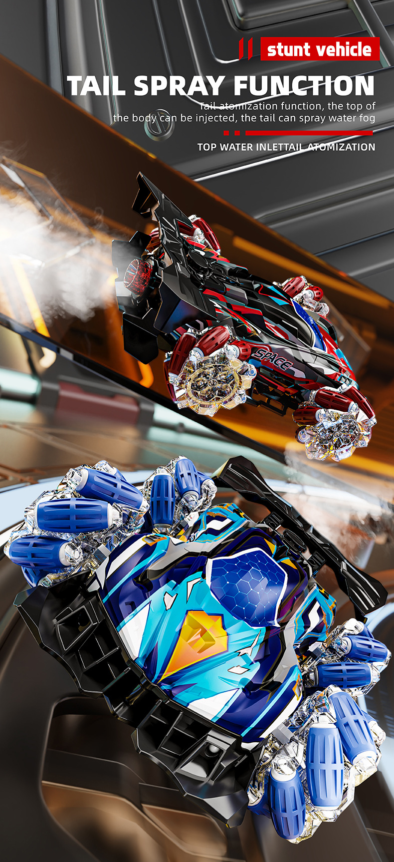 跨境手势感应遥控车喷雾漂移车四驱越野攀爬车灯光特技车儿童玩具详情2