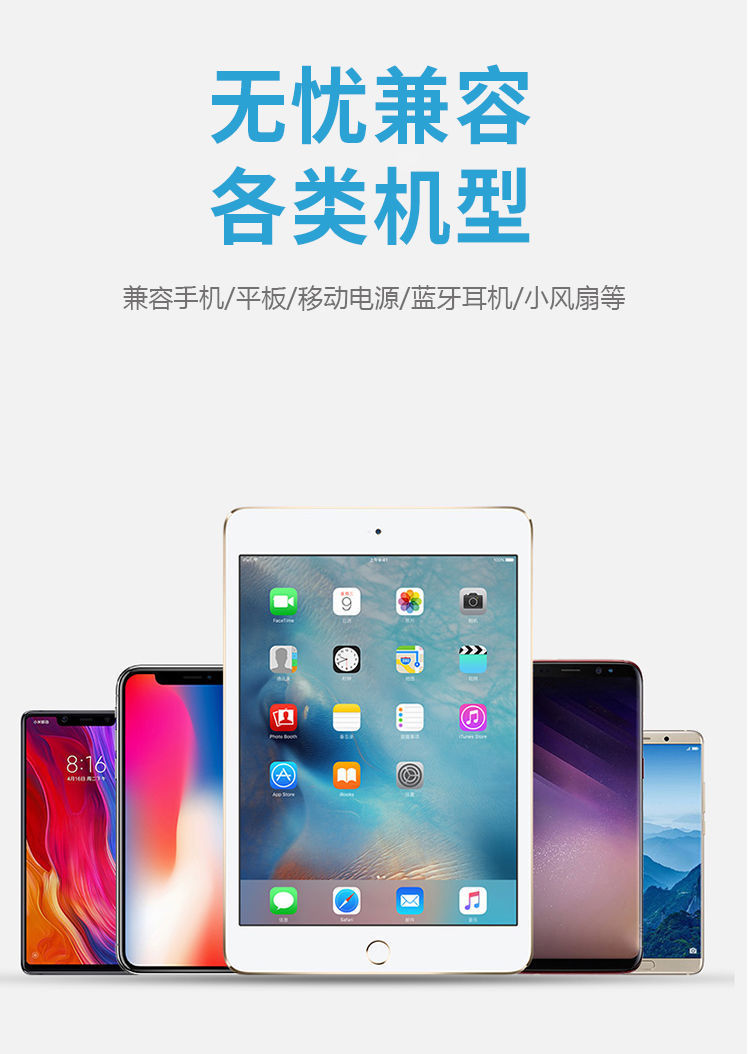 Fast charging multi-port mobile phone charger head, suitable for Android, Apple, Xiaomi, vivo, Huawei and oppo, with multiple functions pic 9