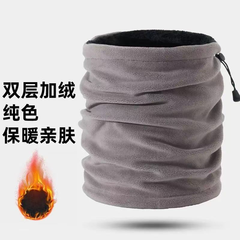秋冬户外双层保暖防寒加绒骑行面罩纯色简约百搭护颈防风两用围脖详情27