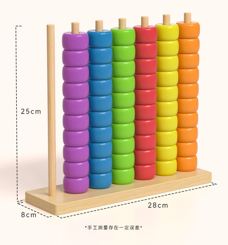 木质多彩串珠早教计算架颜色对对碰幼儿益智玩具趣味幼儿园宝宝训练科教串珠绕珠玩具详情7