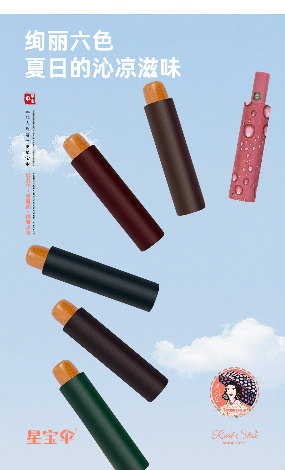 Plain three-fold umbrellas for foreign trade, manual canopy, polyester fabric, windproof and sunshade, solid color in stock, daily necessities pic 6