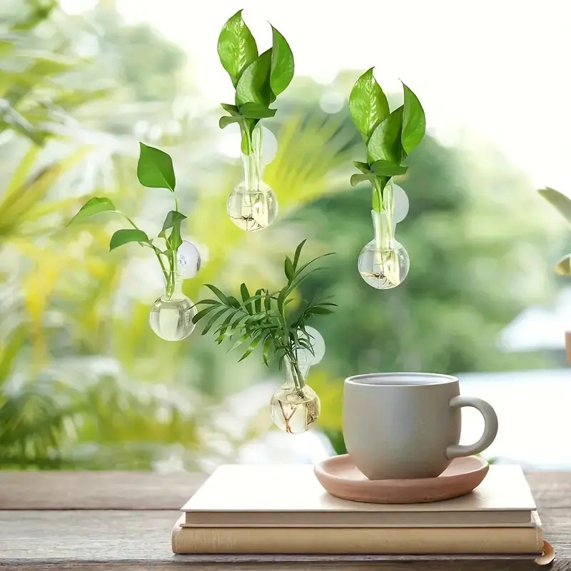 现代壁挂式水培花瓶透明水养插花挂墙上花盆绿萝水培器皿植物装饰详情4