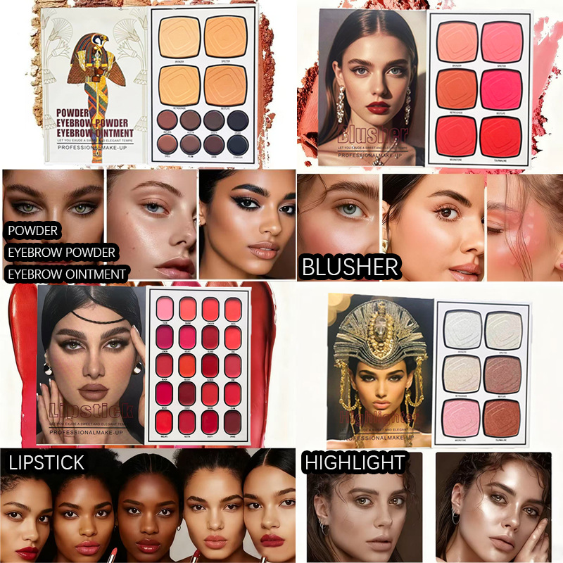 New cross-border bestseller book-style multi-layer eyeshadow palette, three-dimensional makeup blush, high-gloss and matte one-piece contouring eyeshadow pic 1