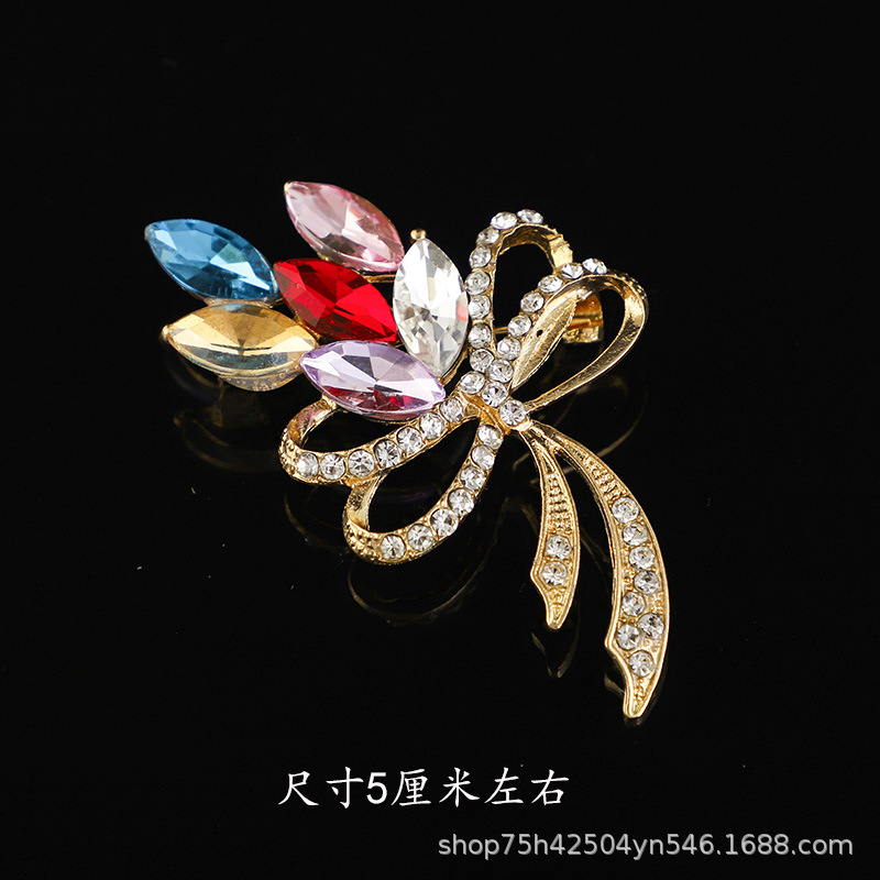 韩版质感胸针女高级感合金胸花轻奢小众镶钻固定防走光别针大衣饰详情19