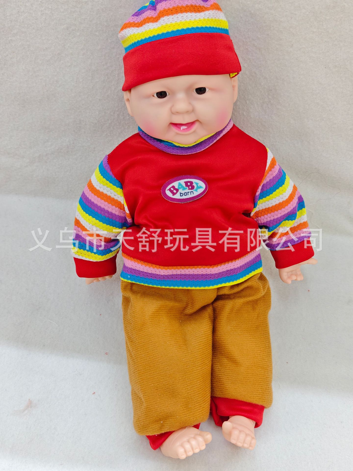 批发仿真36厘米搪胶小号笑娃玩具公仔过家家玩具详情2