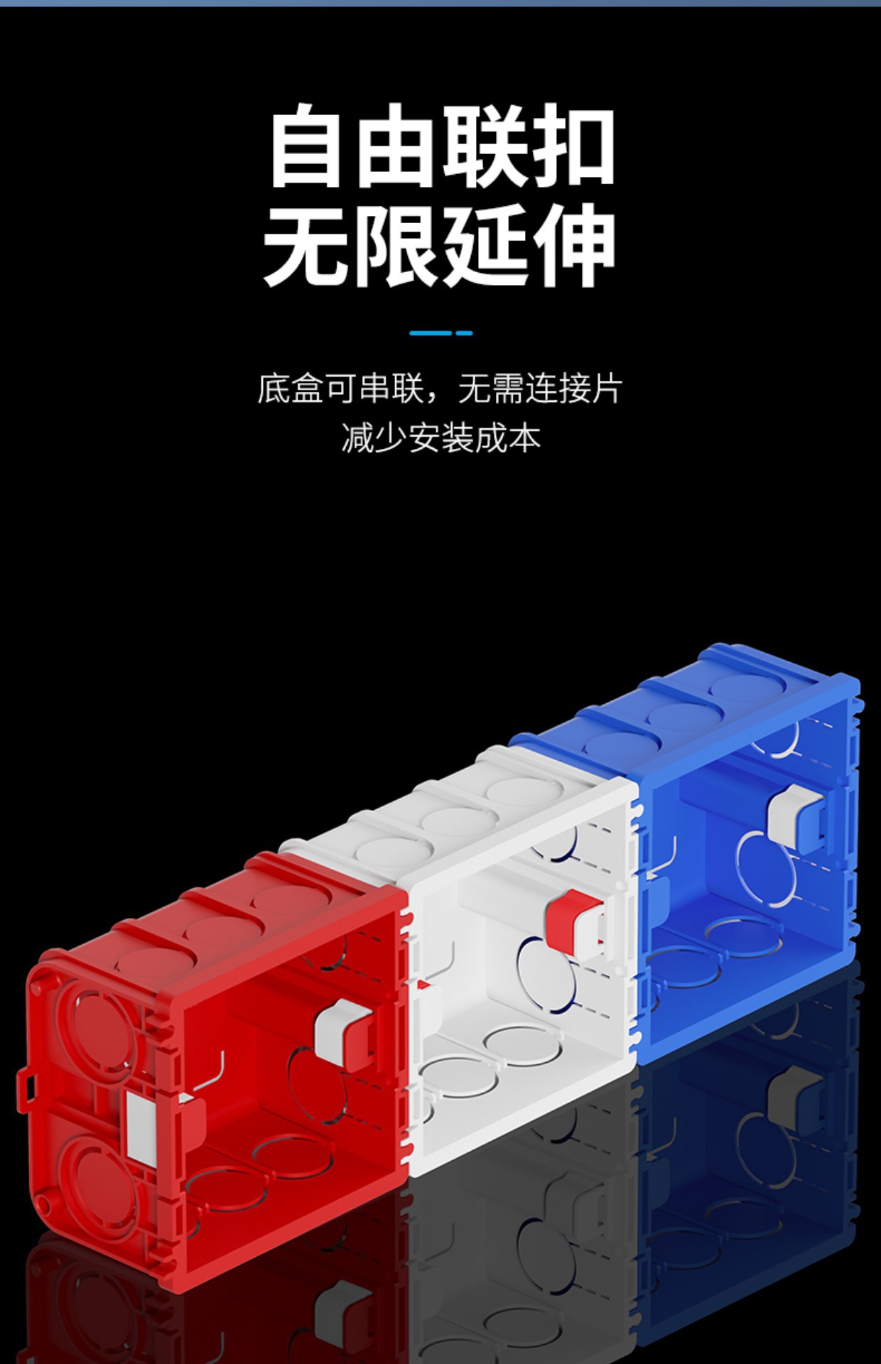 86型电线盒暗盒PVC防火阻燃预埋分线盒底盒开关插座暗装接线盒详情12