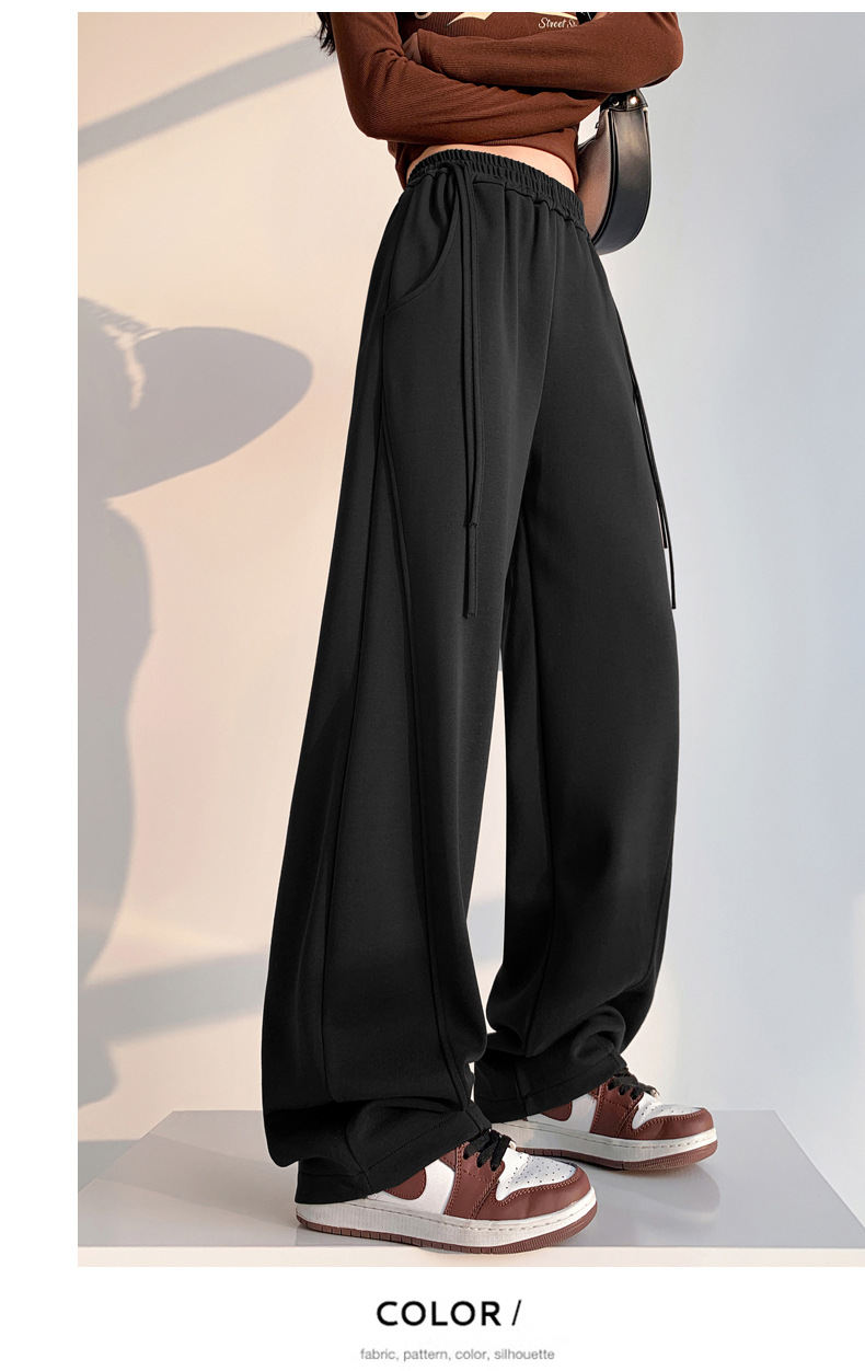 Fleece warm wide-leg pants, loose and high-waisted, slimming winter new style pic 62