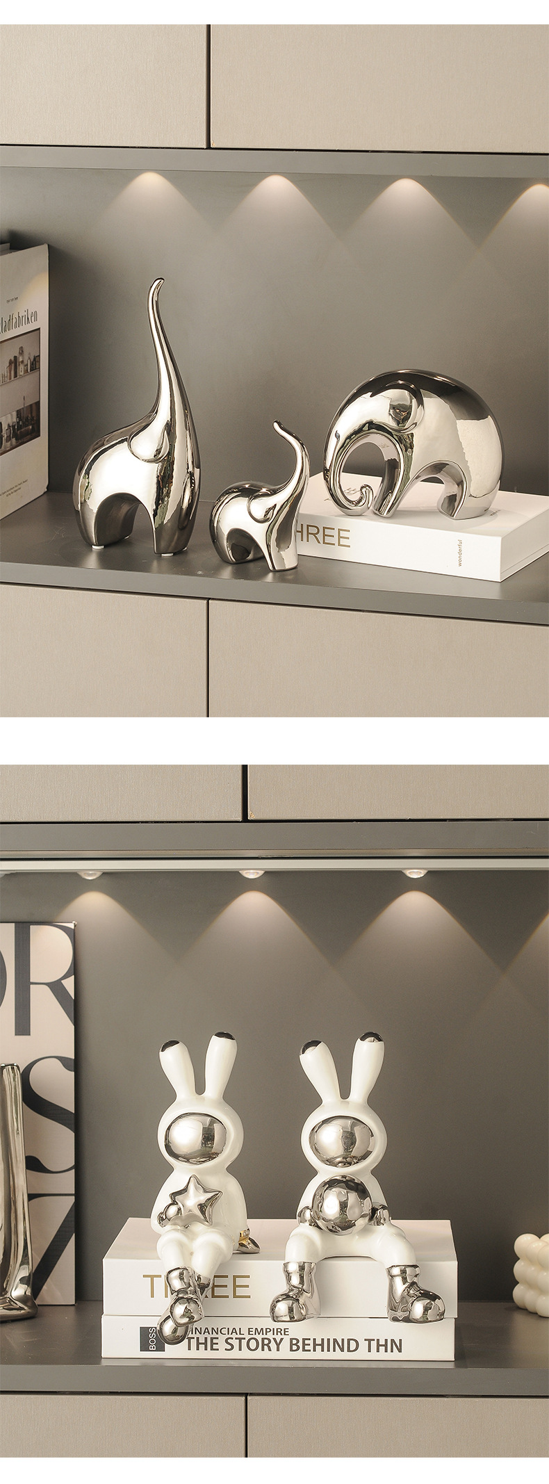 创意网红兔子摆件家居客厅玄关电视柜酒柜办公室装饰品样板间摆设详情12