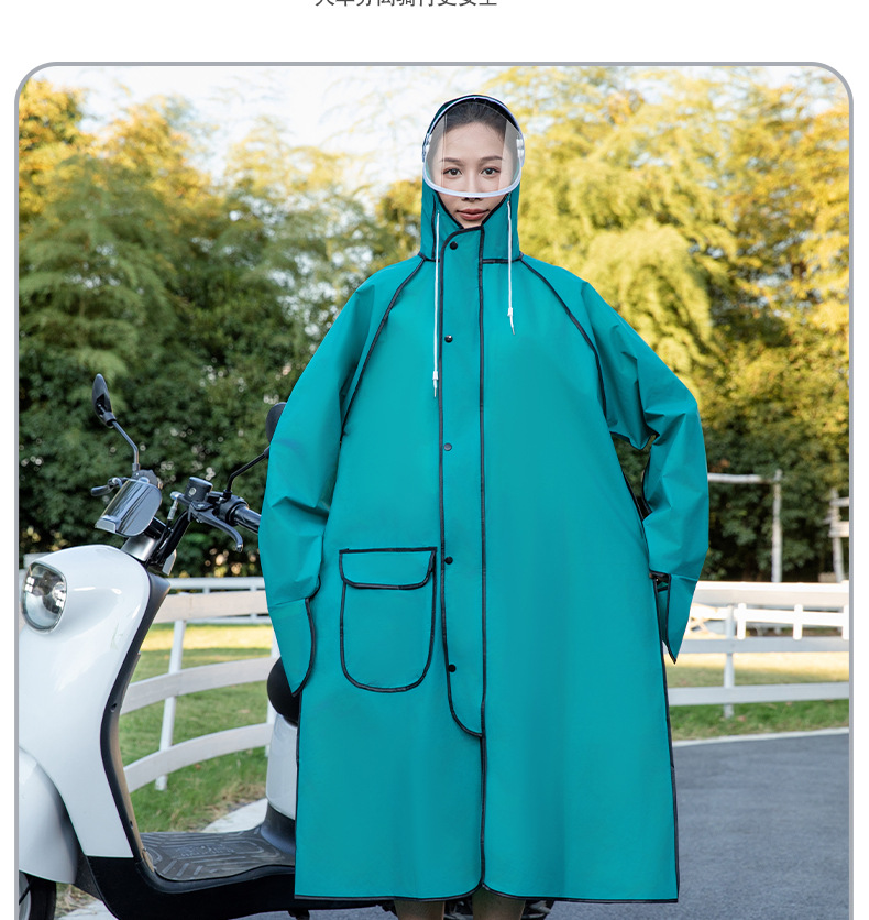 EVA雨衣长款全身防暴雨男女单人透明雨衣户外加厚加长电动车雨衣详情7