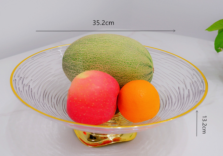High-end appearance level, light luxury fruit baskets, dried fruit basins, household coffee tables, fruit plates with gilded edges, cross-border wholesale of fruit plates pic 5